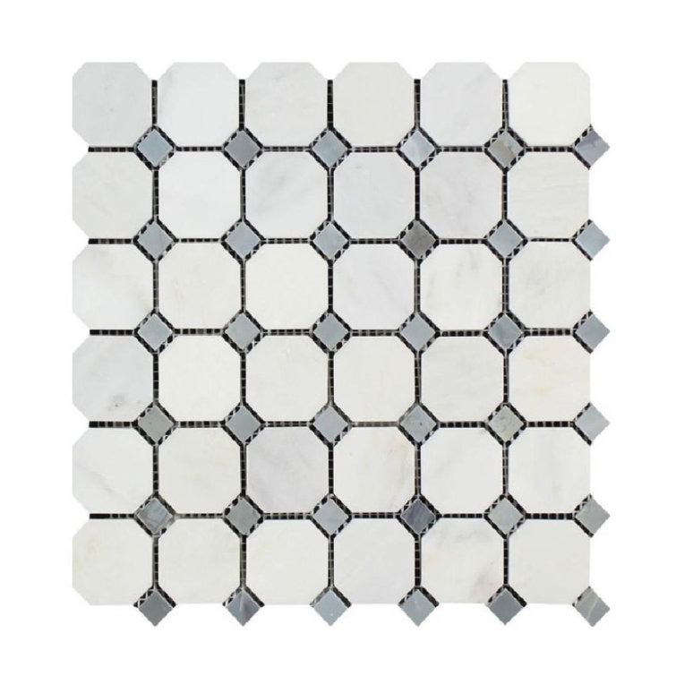 Stone & Tile Shoppe, Inc. Marble Octagon and Dot Mosaic Wall & Floor